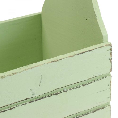 daiktų Vintažinė gėlių dėžutė medinė vazonėlis žalias 28×14×31cm