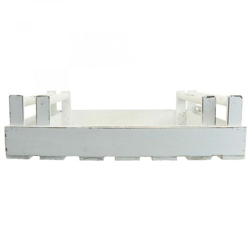 daiktų Senovinis padėklas medinis stačiakampis baltas 48/46,5 cm 2 rinkinys
