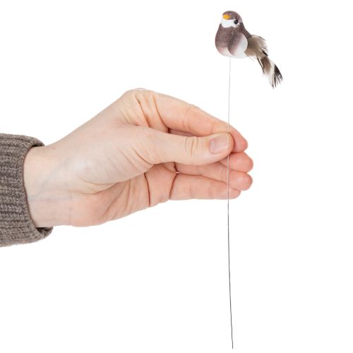 daiktų Dekoratyviniai paukščiai, dirbtinė namų dekoracija, pavasario proga, su spalvingais plunksnų apnašais, pagaminti iš tikrų plunksnų, 5 cm, 18 vnt.