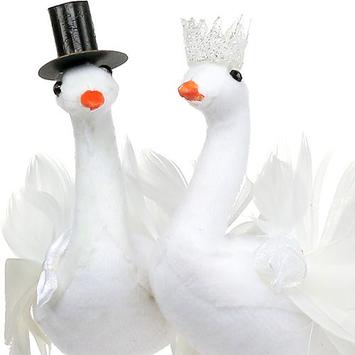 Floristik24 Vogel nuotaka ir jaunikis balti 38cm