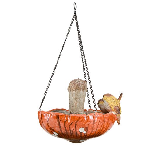 daiktų Paukščių puošmena rudens pakabinamam grybui su 2 paukšteliais Ø20cm H15cm