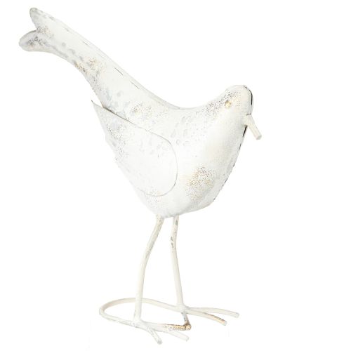 Floristik24 Paukščių dekoravimo metalas iš balto aukso vintage 29 cm x 24,5 cm