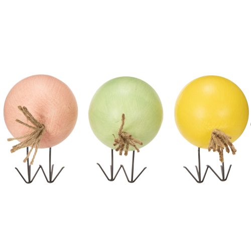 daiktų Viščiukų dekoratyvinės figūrėlės su apvaliu dizainu, lengviems ir žaismingiems akcentams, 9,5 cm, 3 dalys