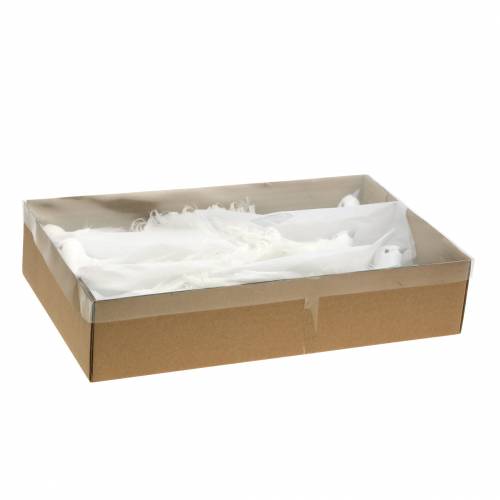 Floristik24 Karvelis ant vielos baltas 10cm 6vnt