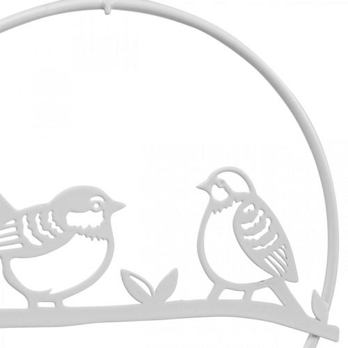 Floristik24 Bird deco langų dekoravimo spyruoklė, metalinė balta Ø12cm 4vnt