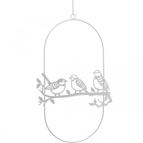 Bird deco langų dekoravimo spyruoklė, metalinė balta H37,5cm 2vnt