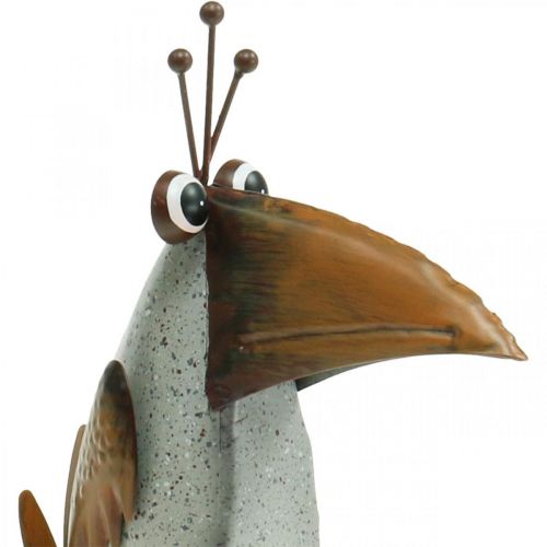 Floristik24 Metalinis paukštis, dekoratyvinis varnas, metalo puošmena, sodo puošmena 24,5cm