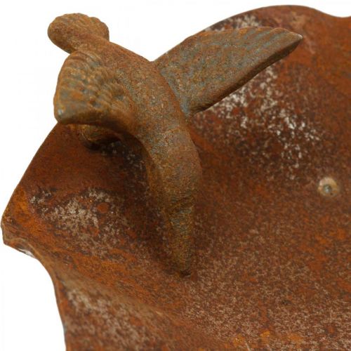 Floristik24 Dekoratyvinė paukščių vonelė, nerūdijančio plieno lesyklėlė, senovinė paukščių vonelė Ø28cm H74cm