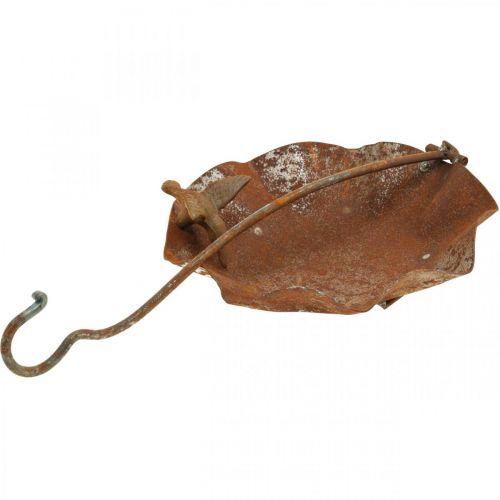 Floristik24 Dekoratyvinė paukščių vonelė, nerūdijančio plieno lesyklėlė, senovinė paukščių vonelė Ø28cm H74cm