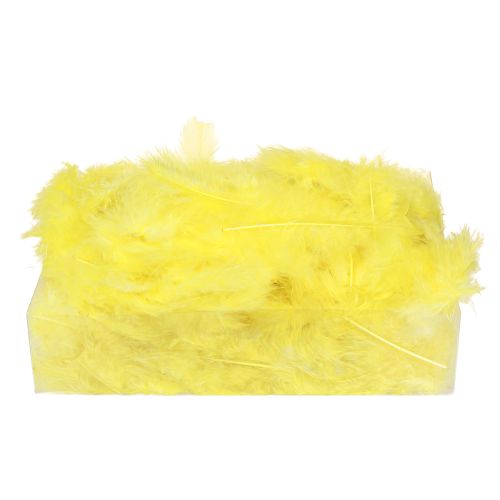 daiktų Paukščių plunksnos geltonos rankdarbiams dekoratyvinės plunksnos 5cm - 10cm 20g