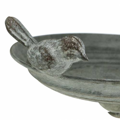 Floristik24 Lesyklėlė paukščiams pakabinti metalinė pilka, rūdžių, balta skalbta Ø21cm H27cm
