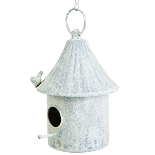 daiktų Paukščių namelis, skirtas pakabinti metalinį baltos mėlynos spalvos Ø15cm H21cm