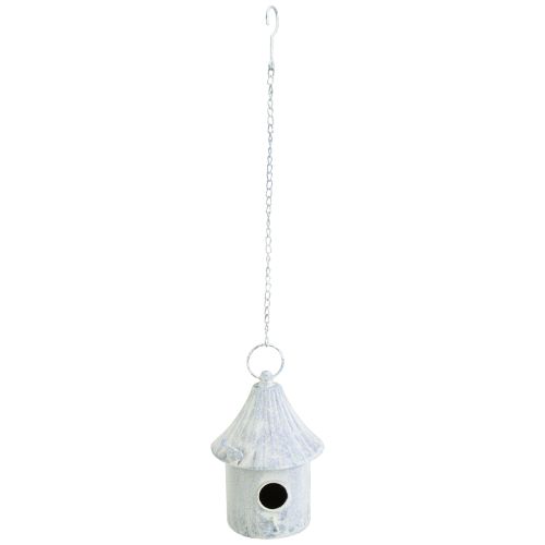 daiktų Paukščių namelis, skirtas pakabinti metalinį baltos mėlynos spalvos Ø15cm H21cm
