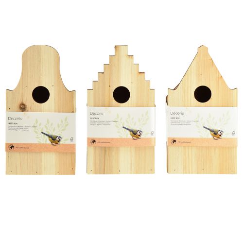 daiktų Paukščių namelis Medinė perų dėžutė Blue Tit Fir H22,5cm 3vnt