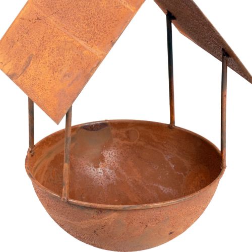 Floristik24 Dekoratyvinis paukščių namelis paukščių vonia patina sodo puošmena 18,5×20×33cm