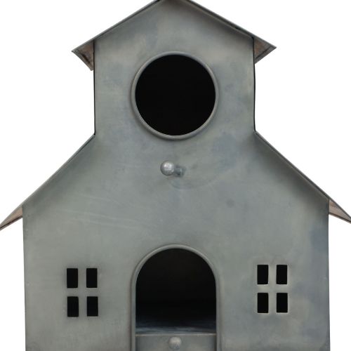 daiktų Paukščių namelis pakabinimui metalinis pilkas 2 aukštų 24x15x26cm