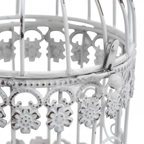 Floristik24 Deco Aviary Shabby White Bird Cage Metalinė apdaila Ø10cm H17cm