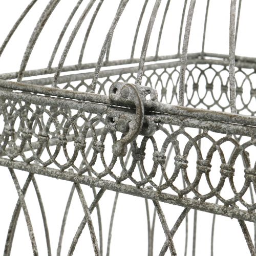 Floristik24 Paukščių voljeras vintažinis kampinis pilkas 21/17cm 2vnt