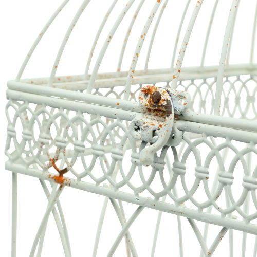 Floristik24 Paukščių voljeras vintažinis kvadratinis baltas 21/17cm 2vnt