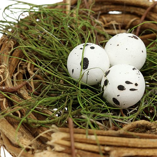 Floristik24 Paukščių lizdas su kiaušiniais Ø9cm 6vnt