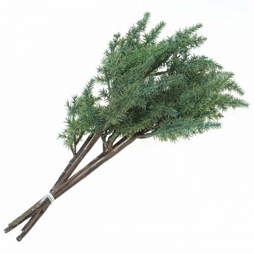 Floristik24 Kadagio šakelė dirbtinė žalia 36cm 4vnt