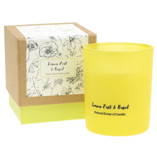 Floristik24 Kvapi žvakė citrinų-bazilikų stiklinėje Ø7cm