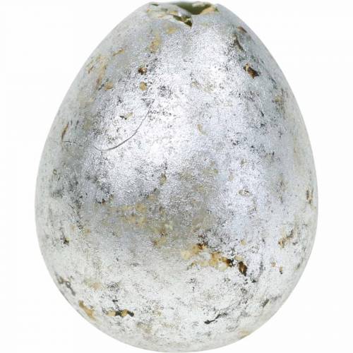 Putpelių kiaušinių puošmena sidabrinė tuščia 3cm Velykinė dekoracija 50p