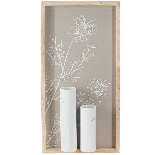Floristik24 Sienų apdaila Freska Medienos Mini Vazos Keraminės Baltos H35cm
