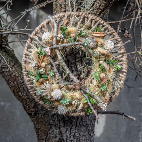 Floristik24 Sienų apdaila Boho stiliaus, dekoratyvinė džiuto juostelė Ø38cm