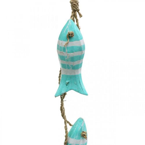 Floristik24 Maritime deco kabykla medinė žuvelė pakabinti nedidelę turkio spalvą L31cm