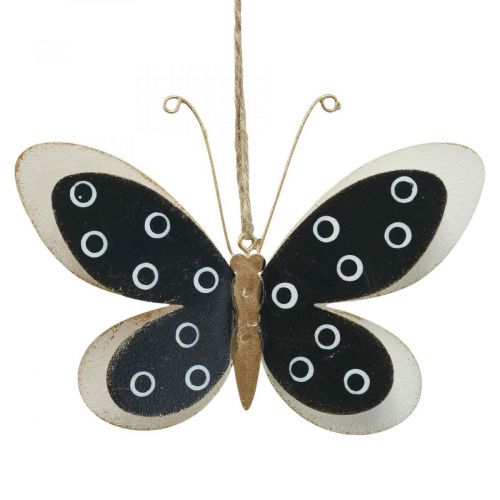 daiktų Wall Art Butterfly Deco juodas baltas auksas metalinis 15 cm