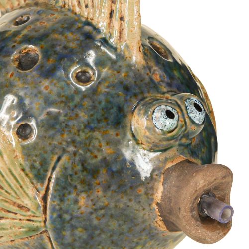 daiktų Gargoyle Figūra Keraminė Žuvis Mėlyna Ruda 20×11×13,5cm