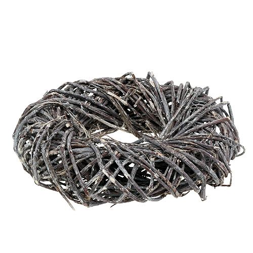 Floristik24 Gluosnių vainikas Ø28cm pilkas, skalbtas