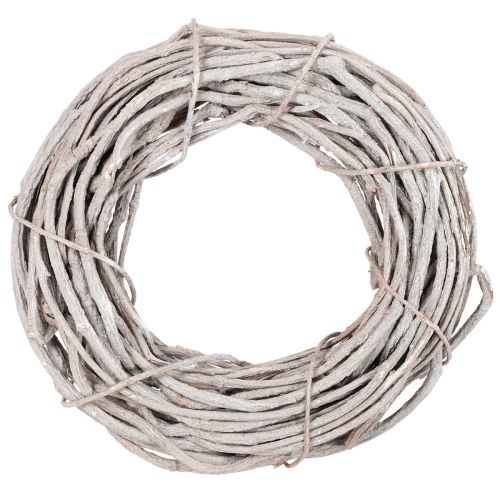 Gluosnių vainiko dekoracija, vainikas iš baltai nubaltintų šakų, 40 cm pirkti | Floristik24.lt