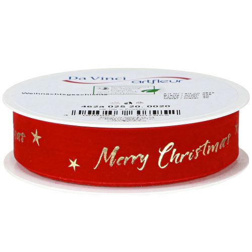 daiktų Kalėdinė juostelė raudono aukso &quot;Merry Christmas&quot; kaspinas 25mm 20m