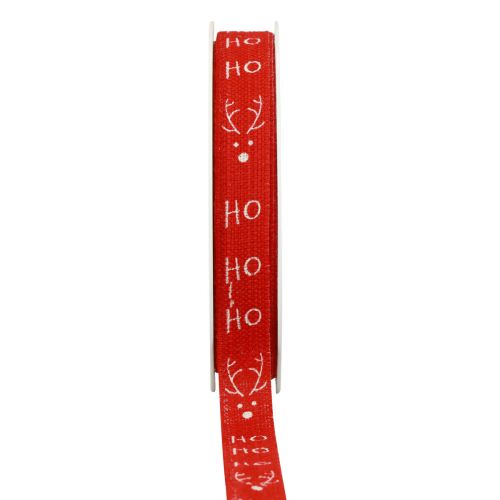 Dovanų juostelė Kalėdinė kalėdinė juostelė Hohoho Red 15mm 20m