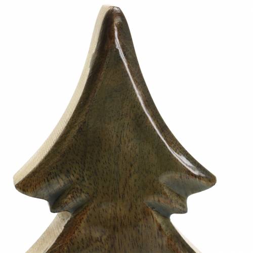 Floristik24 Medžio eglės glazūruota natūrali, balta mango mediena H29cm