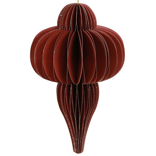 daiktų Eglutės papuošimai iš popieriaus Bordo 20cm 2vnt