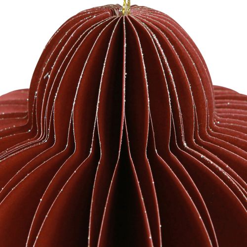 daiktų Eglutės papuošimai iš popieriaus Bordo 20cm 2vnt