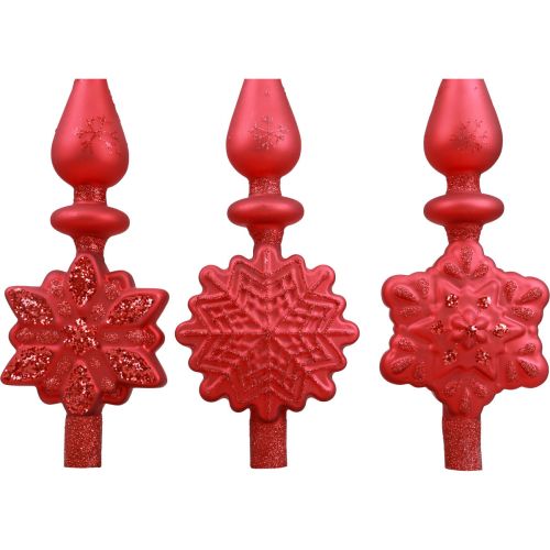 daiktų Kalėdų eglutės antgalis raudonas Kalėdų eglutės viršaus stiklas H34cm 1 vnt