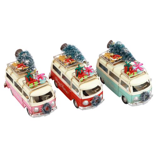 daiktų Kalėdinis autobusiukas kalėdinis automobilis senovinė apdaila metalas 17cm 1 vnt