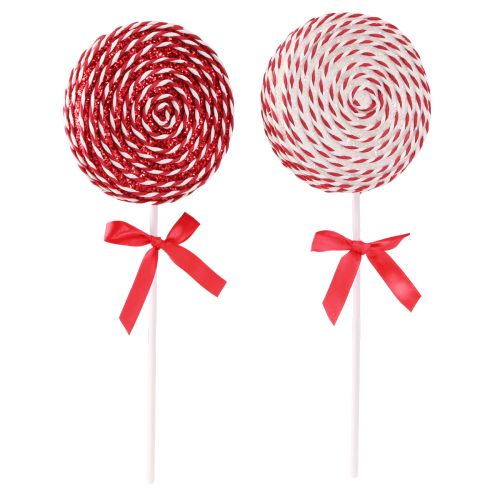 Kalėdų puošmena Red White Lolly Foam Lollipop H36cm 2vnt