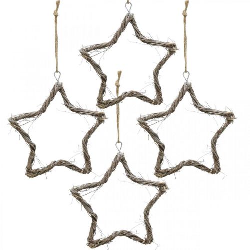 daiktų Kalėdinės dekoracijos žvaigždės guobos žvaigždės pakabinti baltai skalbti 20cm 4vnt