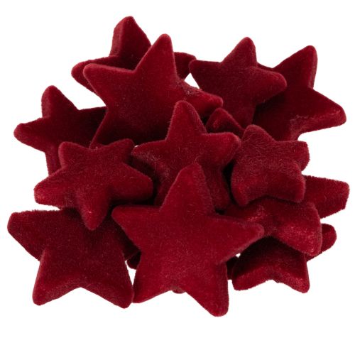 Kalėdinės dekoracijos, žvaigždės, Bordo spalvos, stalo dekoracija, 4-5 cm, 40 vnt. pirkti | Floristik24.lt