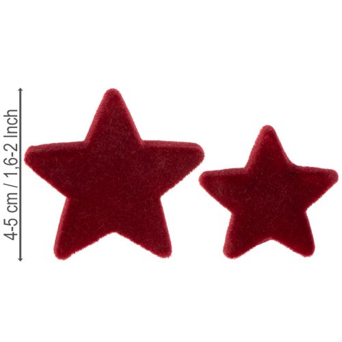 Kalėdinės dekoracijos, žvaigždės, Bordo spalvos, stalo dekoracija, 4-5 cm, 40 vnt. | Floristik24.lt