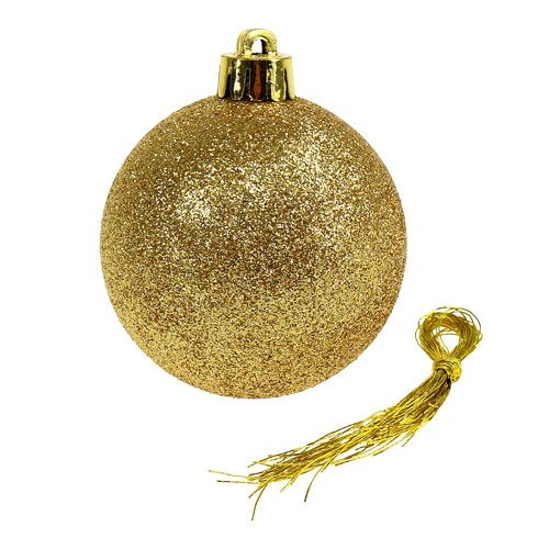 daiktų Kalėdinė dekoracija plastikinis rutulys auksinis, rudas mišinys Ø6cm 30vnt
