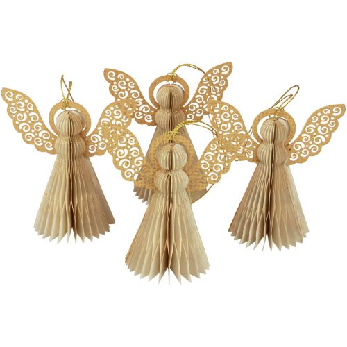 daiktų Popierinis angelas Kalėdinis angelas papuošimas popierinis kremas H12cm 4 vnt