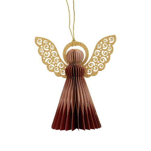 daiktų Popierinis angelas Kalėdų angelas dekoracija vynas raudonas rožinis H12cm 4vnt