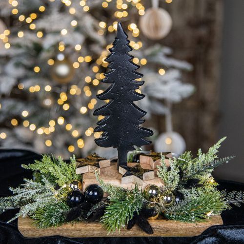 Floristik24 Kalėdų puošmena Kalėdų eglutė medinė metalinė stalo puošmena H22cm