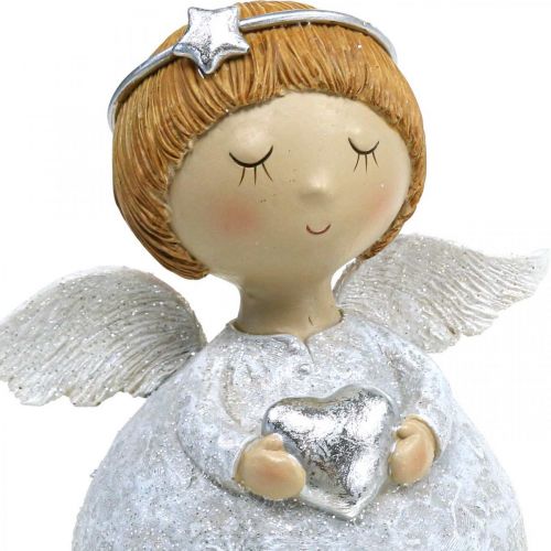 Floristik24 Kalėdų angelo angelo figūrėlė su žvaigždute/širdele H11cm 2vnt